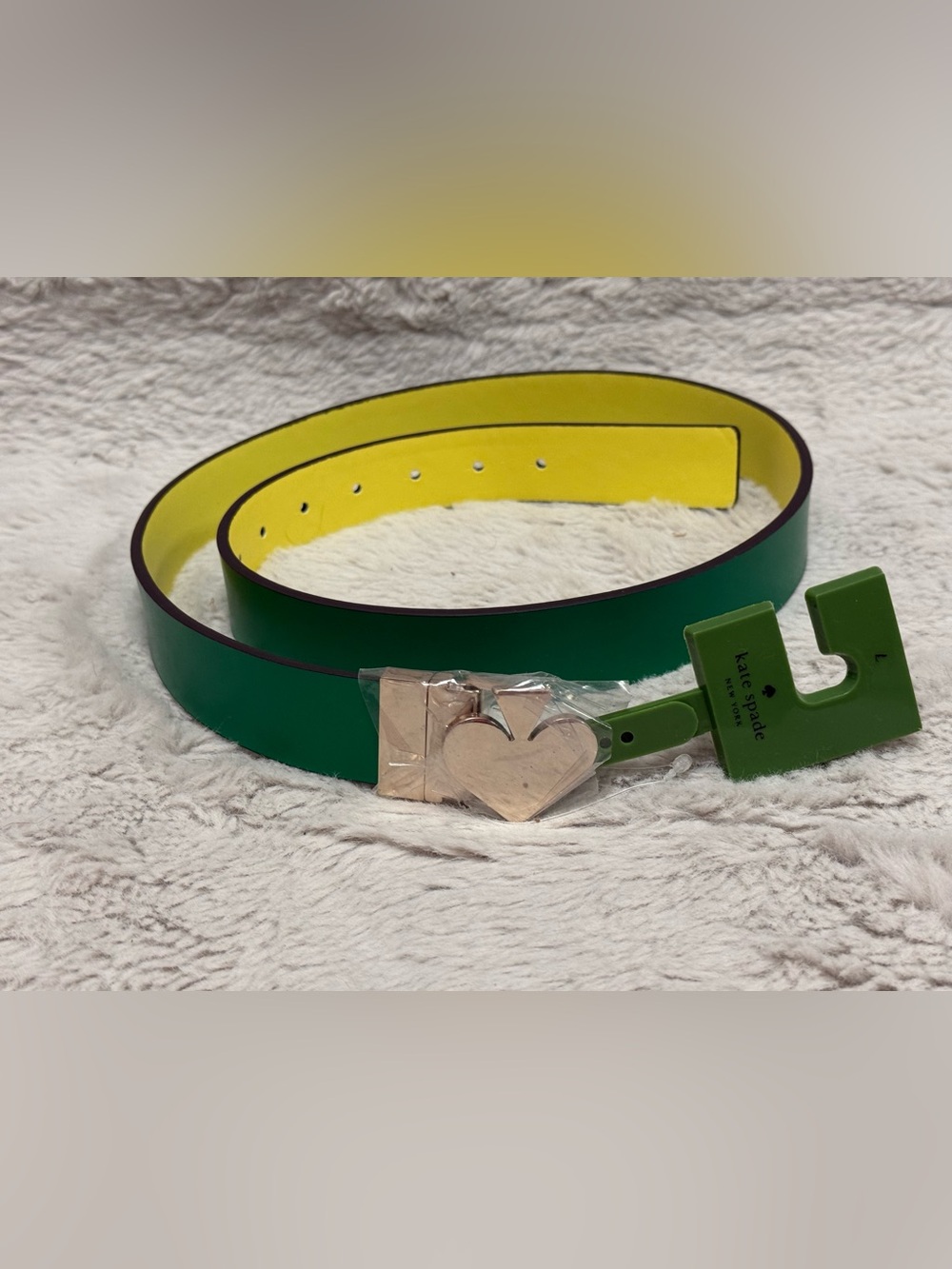 kate spade Reversible Green/Yellow Belt NWT